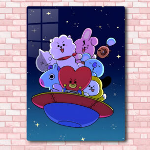 Quadro de Metal BTS BT21 Céu Estrelado 20x28 cm