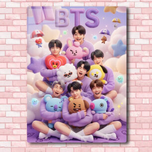 Quadro de Metal BTS BT21 Funny 20x28 cm