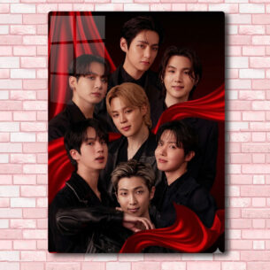 Quadro de Metal BTS Grupo 8 20x28 cm